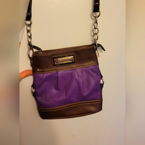 CHAPS Crossbody Purple & Brown purse - Picture 6 of 9